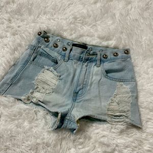 Studded festival Jean shorts